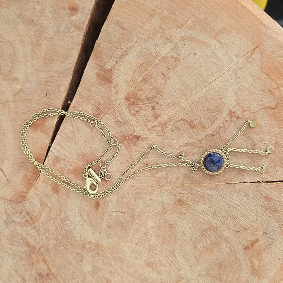 Sezane Necklace, Blue Stone Pendant With Drops - Picture 11 of 17